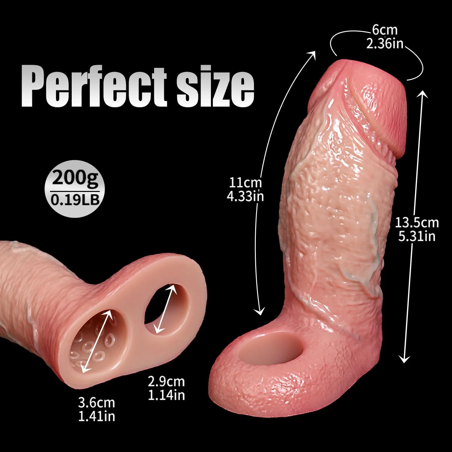 OctoGrip Realistic Penis Sleeve 6.7 Girth Silicone Ring - Image 5