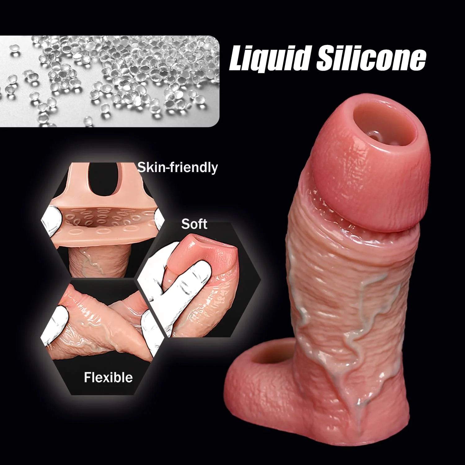 OctoGrip Realistic Penis Sleeve 6.7 Girth Silicone Ring - Image 8