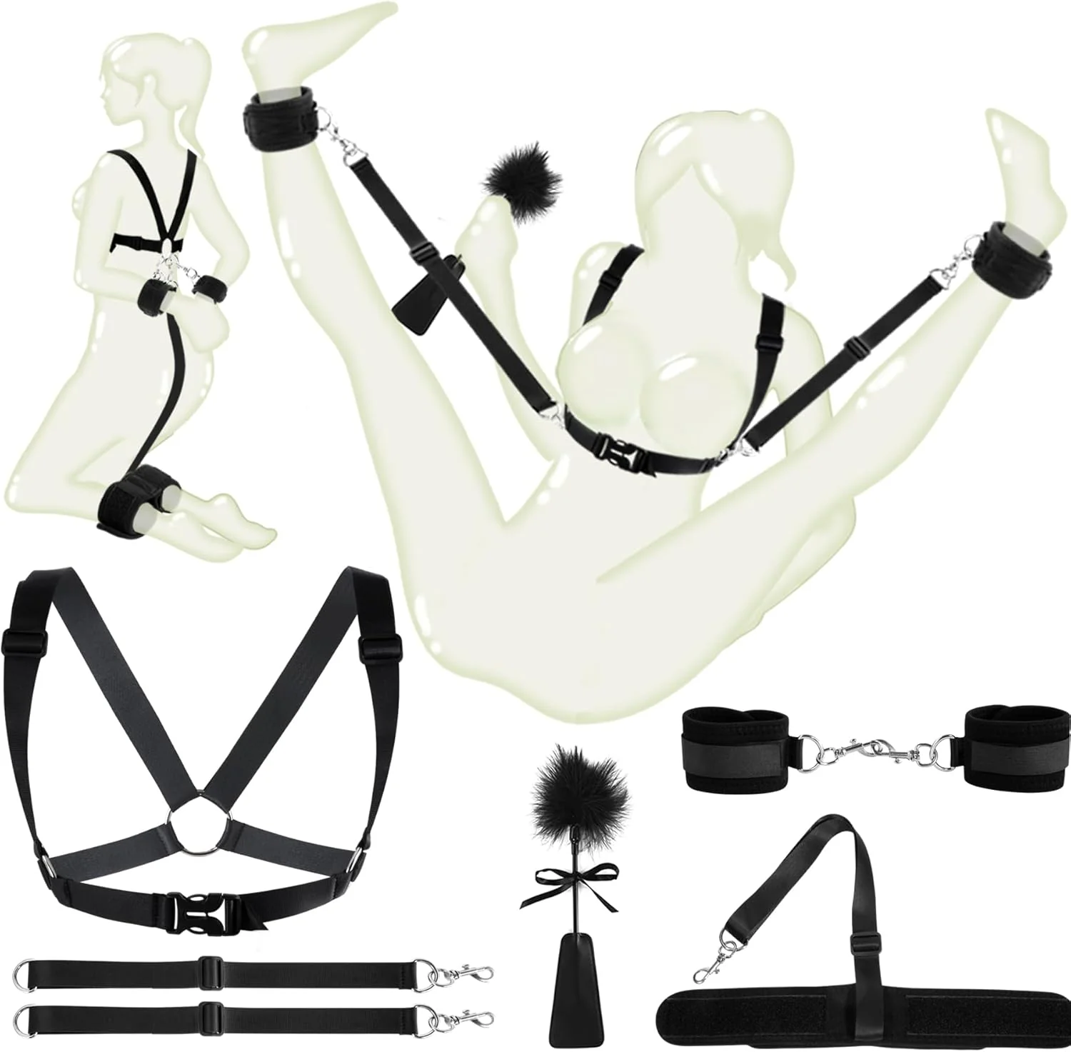 Triple-Point BDSM Restraint Set for Chest, Hands & Ankles - Image 3