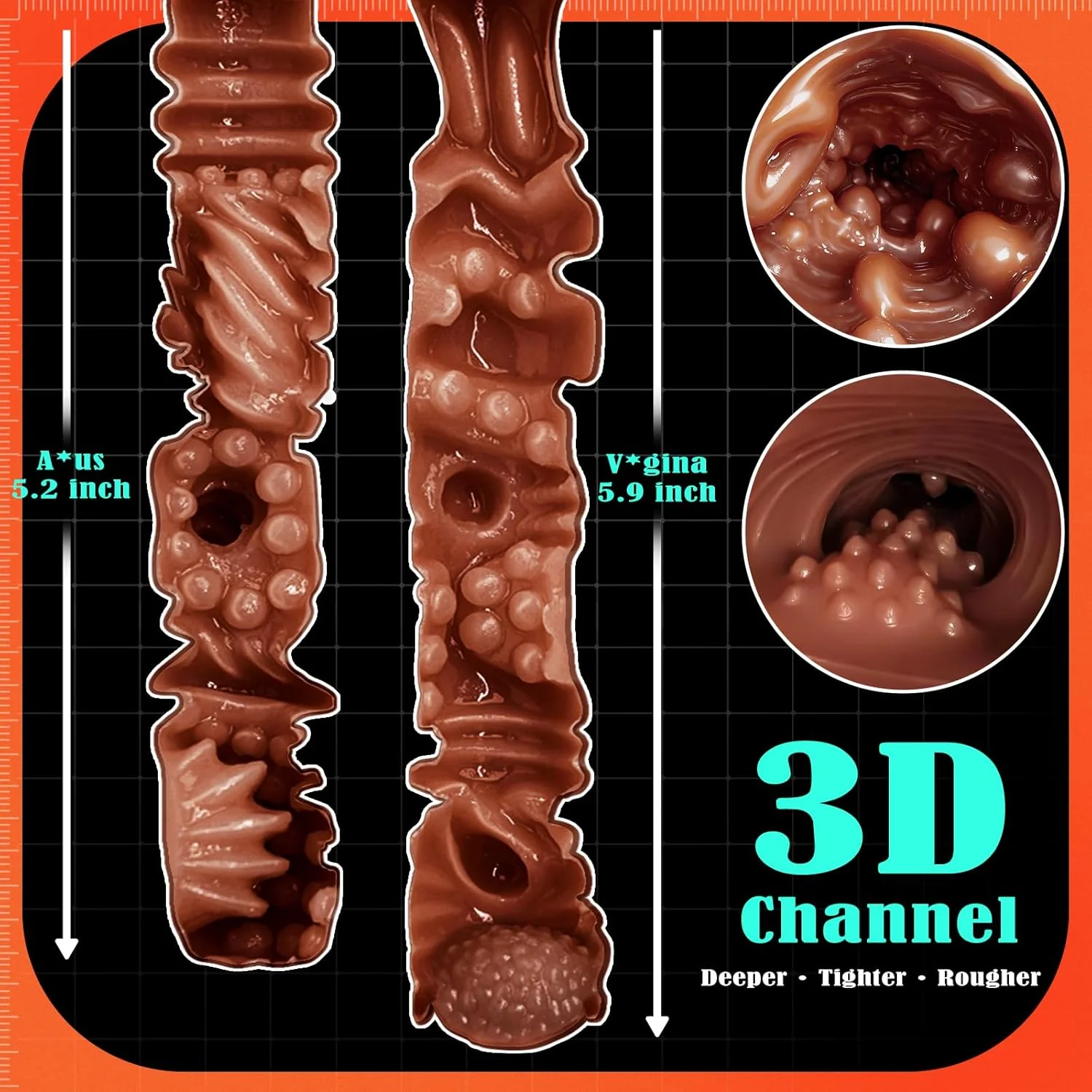 NoirCurve Ebony Sex Doll Torso Dual Channel TPE - Image 4
