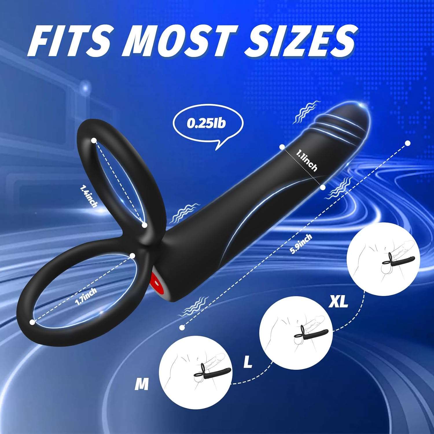 Enhanced Vibrating Pleasure Penis Ring Butt Plug Dildo - Image 3