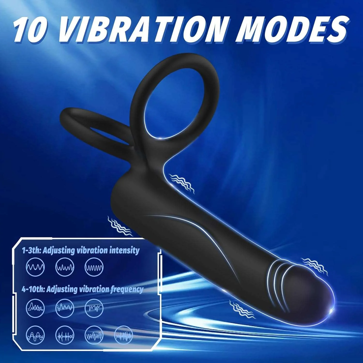 Enhanced Vibrating Pleasure Penis Ring Butt Plug Dildo - Image 4