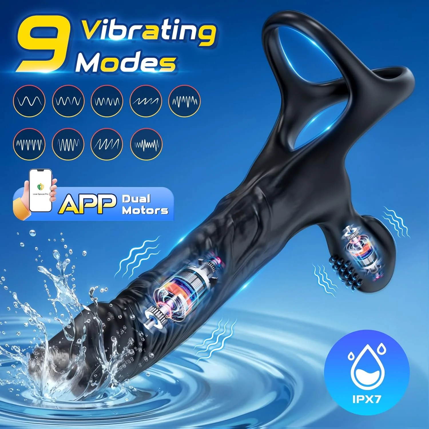 RefinedPleasure Cock Ring Penis Sleeve Anal Dildo Vibrator - Image 2