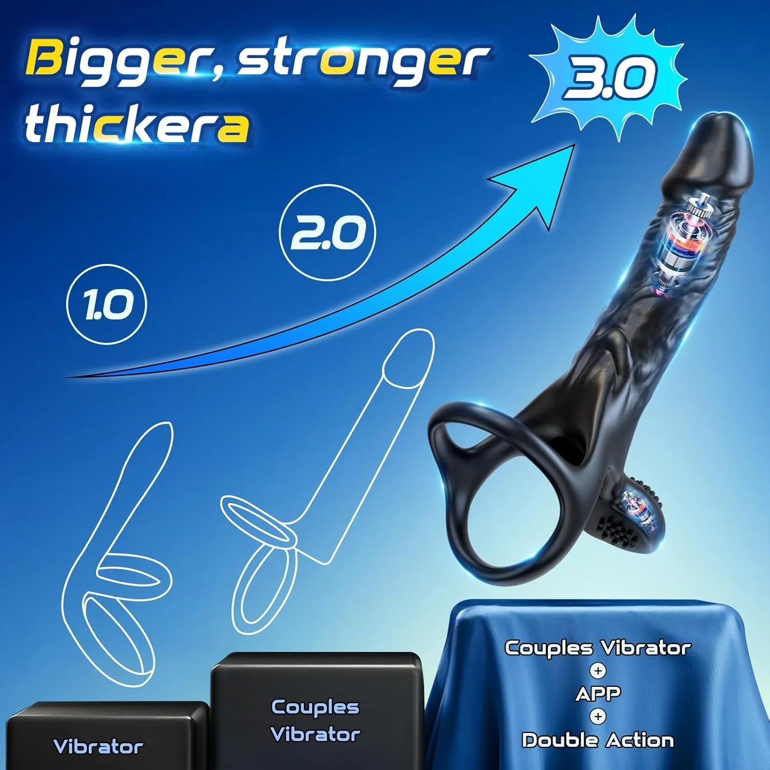 RefinedPleasure Cock Ring Penis Sleeve Anal Dildo Vibrator - Image 7