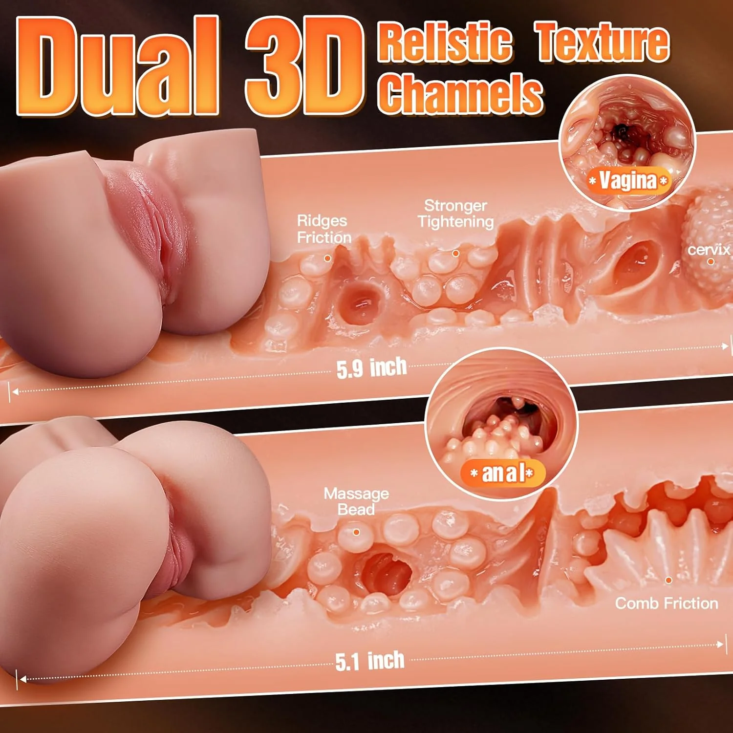 PlushCore Sex Doll Torso Dual Channel 6LB Masturbator - Image 4