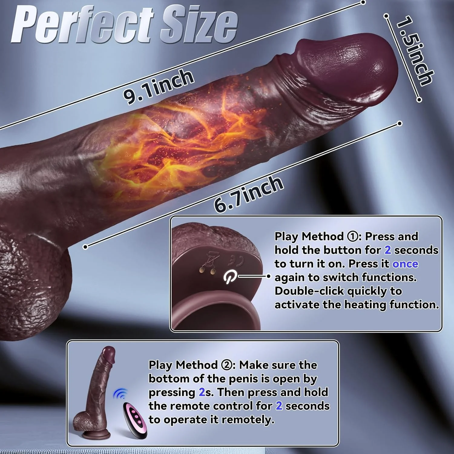 ShadowThrust Remote Control Dildo Vibrator - Image 7