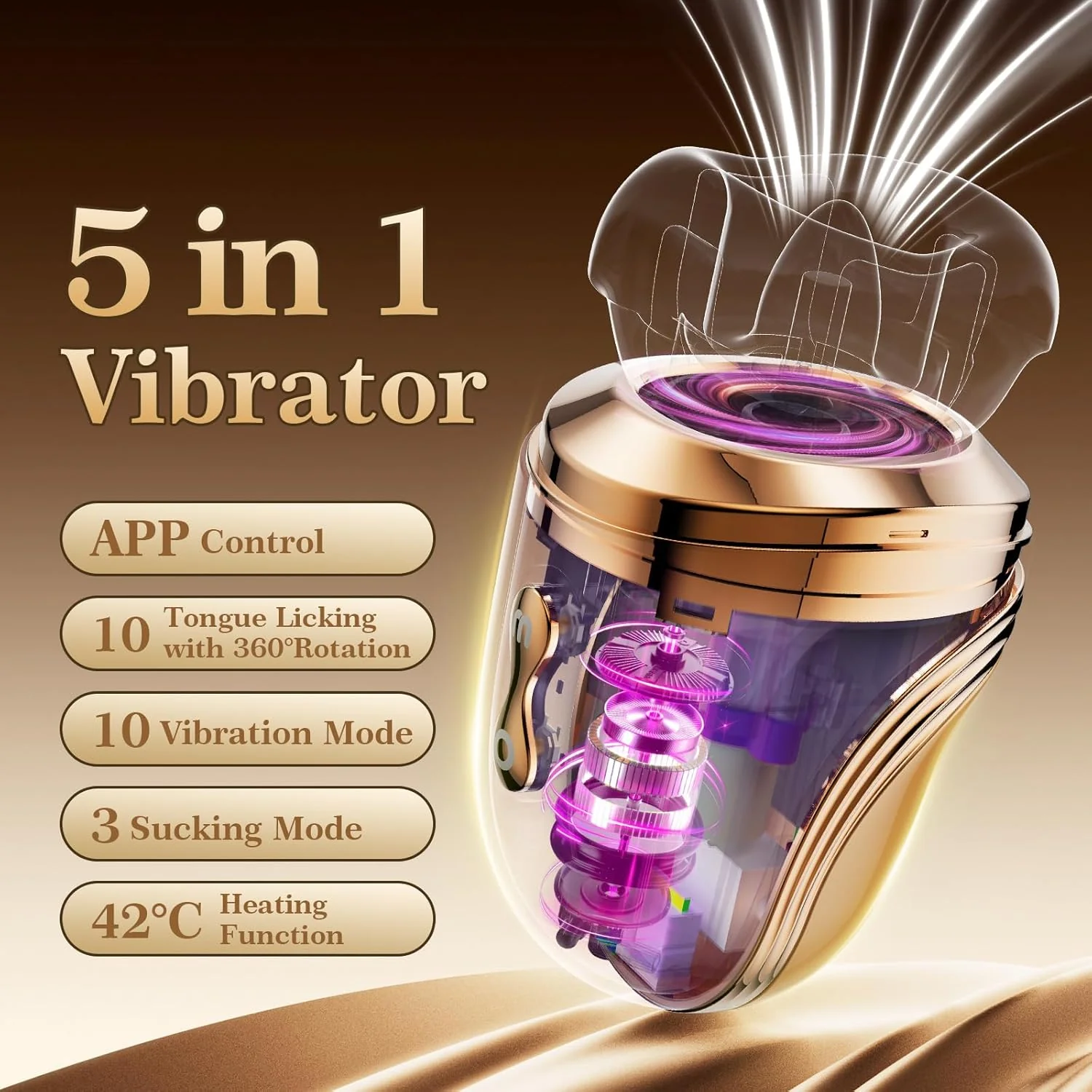 RoseHeat Rose App Control Clit Sucking Vibrator 5-in-1 - Image 2